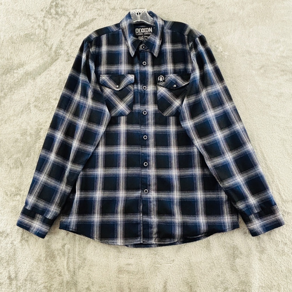 Dixxon Flannel Suicidal Tendencies Deja Vu Shirt M Blue Black Plaid Long Sleeve